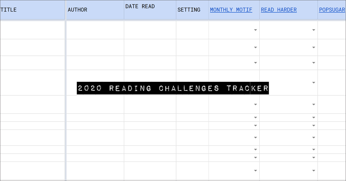 2020 reading challenges tracker