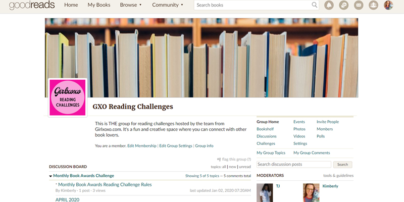 GXO Reading Challenges Group on Goodreads